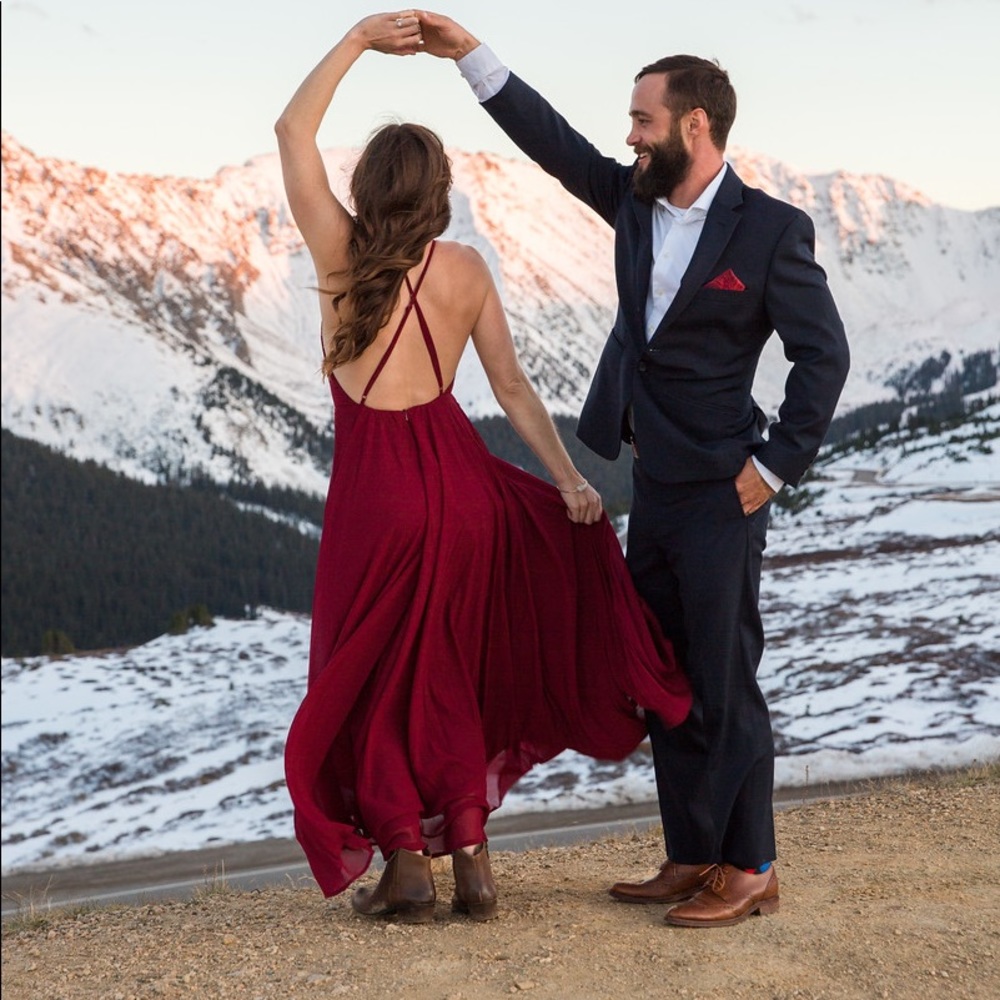 Burgundy maxi dress
